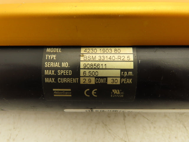 Atlas Copco 4230 1903 80 Electric Servo Nutrunner Drive Unit Only 9831 4069 12