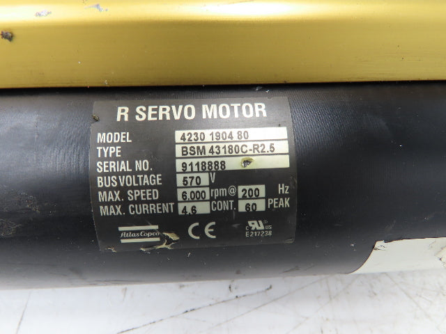 Atlas Copco 4230 1904 80 Electric Servo Nutrunner Drive Unit Only 9831 4069 19
