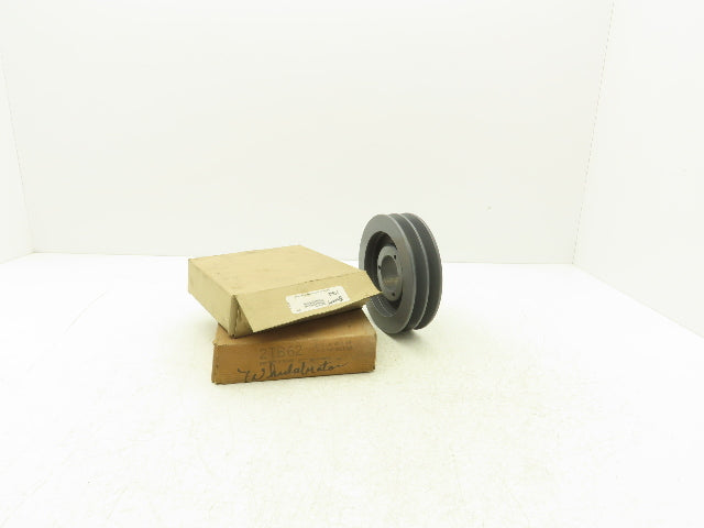 Browning 2TB62 2 Groove Pulley A-B Belt 6.5"-OD Split Taper P1 Bushing Lot Of 2