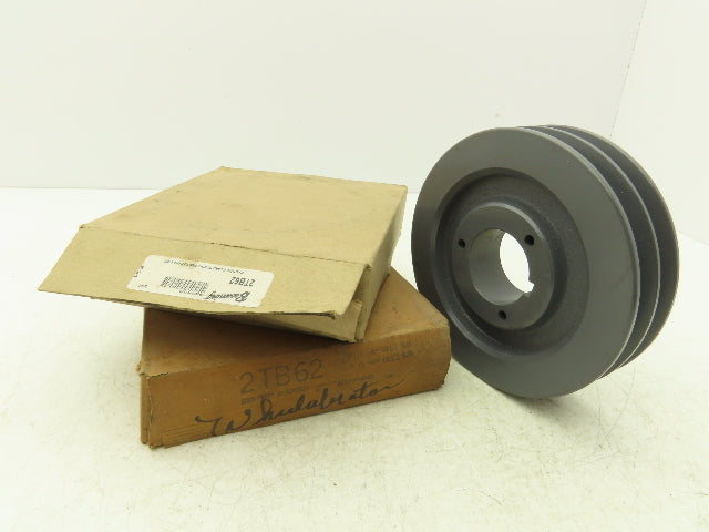Browning 2TB62 2 Groove Pulley A-B Belt 6.5"-OD Split Taper P1 Bushing Lot Of 2