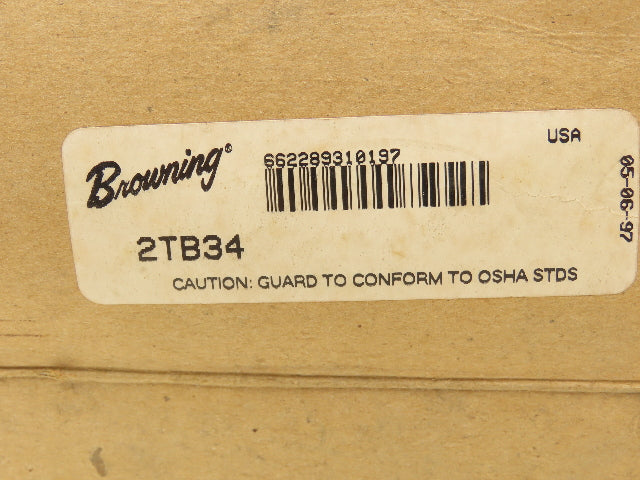 Browning 2TB34 2 Groove V-Belt Pulley A-B 3.75"-OD Split Taper Q1 Bushing
