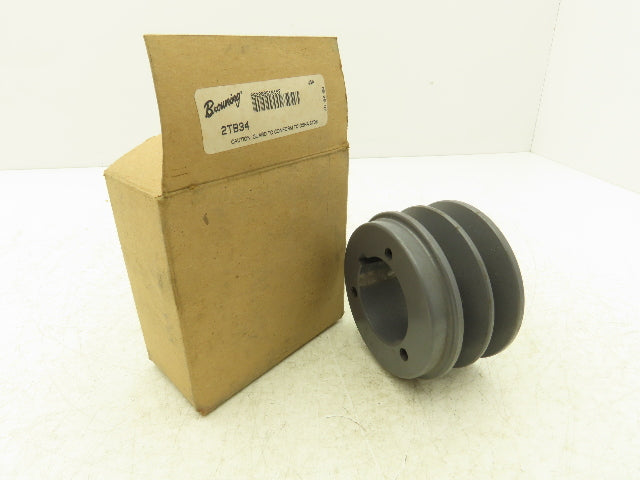 Browning 2TB34 2 Groove V-Belt Pulley A-B 3.75"-OD Split Taper Q1 Bushing