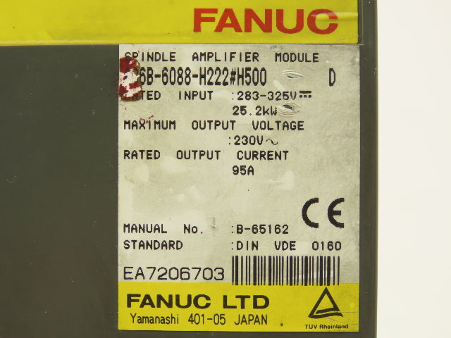 Fanuc A06B-6088-H222 Servo Drive Spindle Amplifier Module 25.2kw 230V Ser D