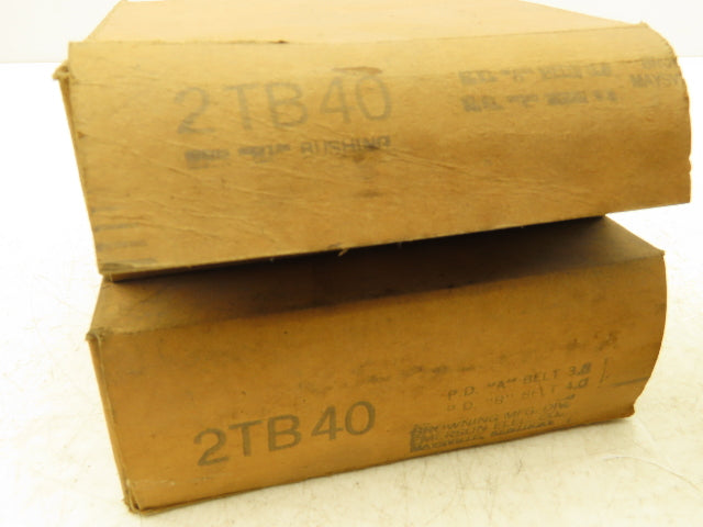 Browning 2TB40 V-Belt Pulley 2 Groove A-B Belt 4.35"OD P1 Bushing Lot Of 2