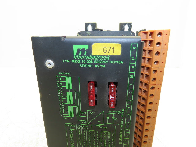 Murrelektronik MDG 10-208-520/24V DC/10A Transformer 208-520VAC 3Ph In 24VDC Out