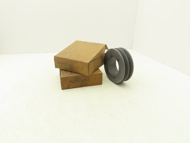 Browning 2Q5V52 2 Groove V-Belt Pulley 5.2"OD 5V Belt Q1 Bushing Lot Of 2