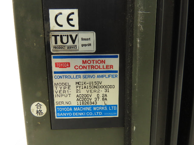 Toyoda Machine Works MC1K-U150V Motion Controller Servo Amplifier 200VAC 0.2A