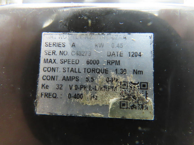 Allen Bradley TLY-A230T-HJ62AA AC Servo Motor 0.45kW 6000 RPM 230VAC 3Ph 5.5A