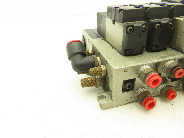 SMC NVV5FS2-01T-111-02T 11-Station Pneumatic Solenoid Valve Manifold Assembly