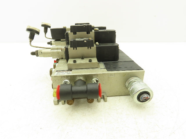 SMC NVV5FS2-01T-111-02T 11-Station Pneumatic Solenoid Valve Manifold Assembly