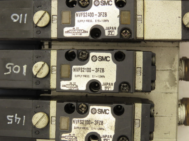 SMC NVV5FS2-01T-111-02T 11-Station Pneumatic Solenoid Valve Manifold Assembly
