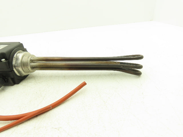 DEW 5E698 Immersion Tube Heater Element 2000W 480V 3PH 1.5" Screw Plug 11"L
