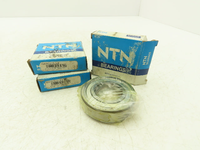 NTN 6206ZZC3/EM Ball Bearing 30mm-ID x 62mm-OD x 16mm-W Double Shielded Lot Of 3
