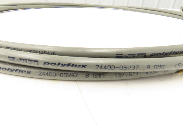 Parker 2440D-05V37 Polyflex 8.0mm 5/16" x 30' Hose Max WP 21750PSI 3/4-18 Flair