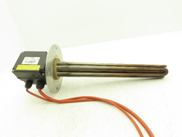DEW 5E703 Immersion Tube Heater Element 4kW 480V 3PH 2" Screw Plug 14.5"L