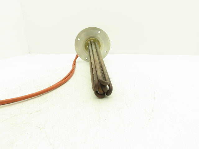 DEW 5E703 Immersion Tube Heater Element 4kW 480V 3PH 2" Screw Plug 14.5"L