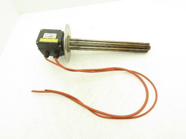 DEW 5E703 Immersion Tube Heater Element 4kW 480V 3PH 2" Screw Plug 14.5"L