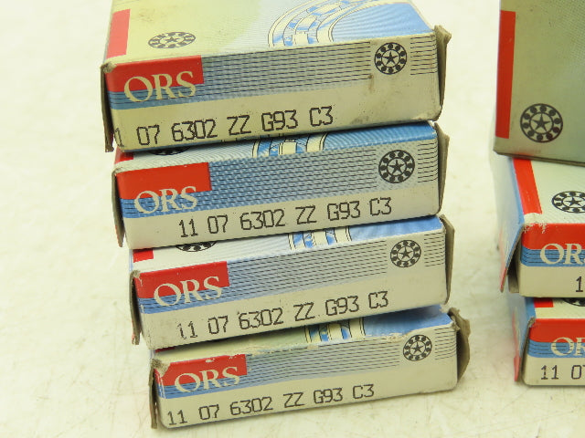 ORS 6302 ZZ G93 C3 Ball Bearing Shielded 15mm-ID x 42mm-OD x 13mm-W Lot Of 7