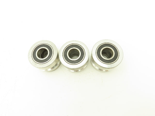 NA FS065-00-00-024 V-Groove Wheel 2 Bearing 57mm-OD x 20mm-ID x 41mm-W Lot Of 3