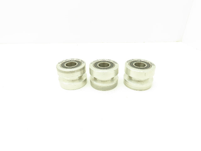 NA FS065-00-00-024 V-Groove Wheel 2 Bearing 57mm-OD x 20mm-ID x 41mm-W Lot Of 3