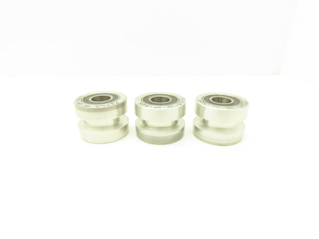 NA FS065-00-00-024 V-Groove Wheel 2 Bearing 57mm-OD x 20mm-ID x 41mm-W Lot Of 3