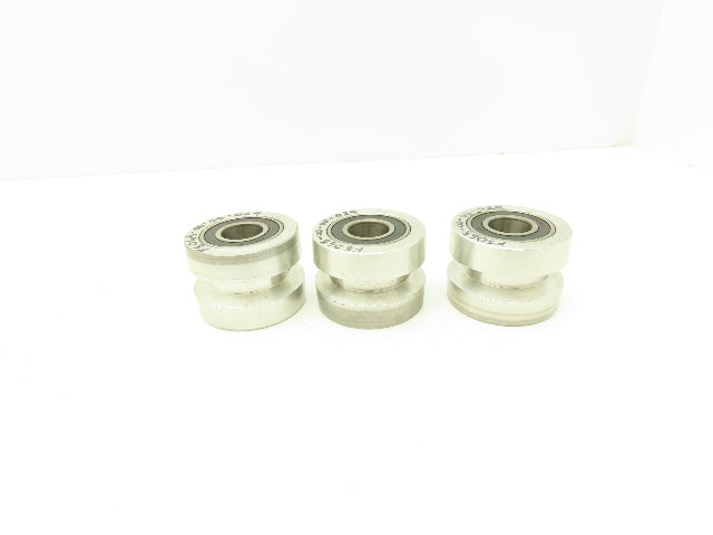 NA FS065-00-00-024 V-Groove Wheel 2 Bearing 57mm-OD x 20mm-ID x 41mm-W Lot Of 3