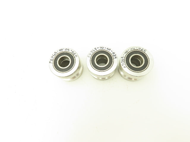 NA FS065-00-00-024 V-Groove Wheel 2 Bearing 57mm-OD x 20mm-ID x 41mm-W Lot Of 3