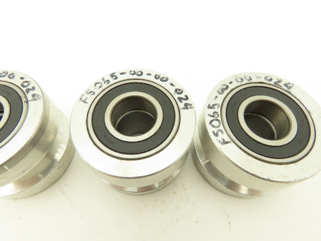 NA FS065-00-00-024 V-Groove Wheel 2 Bearing 57mm-OD x 20mm-ID x 41mm-W Lot Of 3