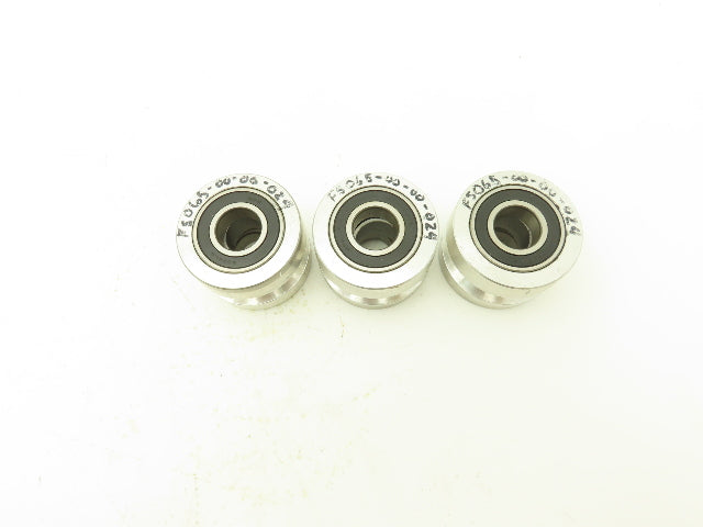 NA FS065-00-00-024 V-Groove Wheel 2 Bearing 57mm-OD x 20mm-ID x 41mm-W Lot Of 3