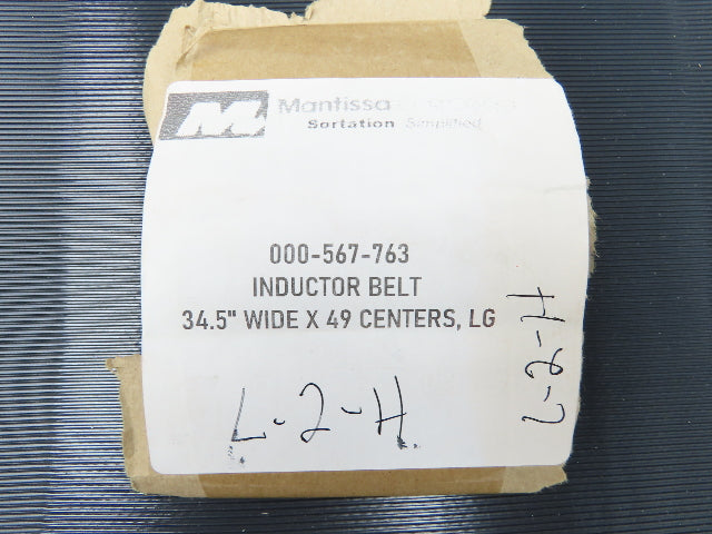 Mantissa 000-567-763 Ribbed Conveyor Belt 34.5"W x 49" Centers Endless