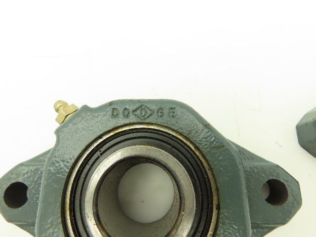 Dodge 128502 1 1/8 Flange Bearing 1 1/8" Bore 2 Bolt No Locking Collar Lot Of 2