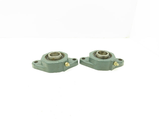 Dodge 128502 1 1/8 Flange Bearing 1 1/8" Bore 2 Bolt No Locking Collar Lot Of 2