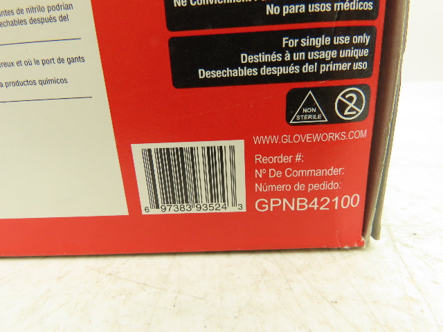 Ammex Gloveworks Small Black Nitrile Gloves Textured Non-Med 100ct Case of 900