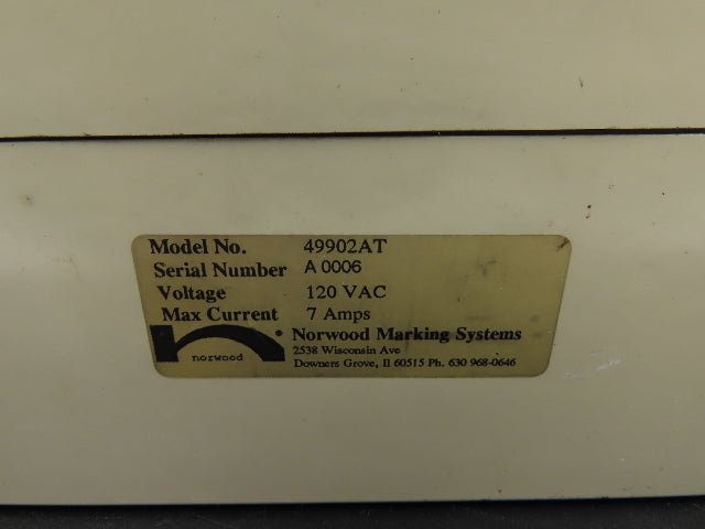 Norwood Marking Systems 49902AT Imprinter Controller Module Unit 120VAC 7A