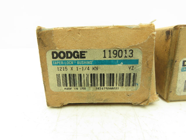 Dodge 1215X1 1/4KW Taper Lock Bushing 1 1/4" Bore Lot of 5