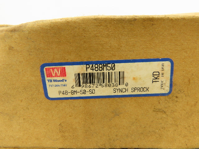 Woods P48-8M-50-SD Belt Sprocket 8mm Pitch 50mm Belt Width 48 Tooth QD Bushed