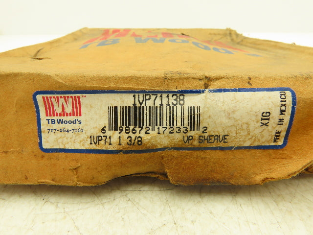 Woods 1VP71138 Variable Pitch Pulley Single Groove 1 3/8" Bore