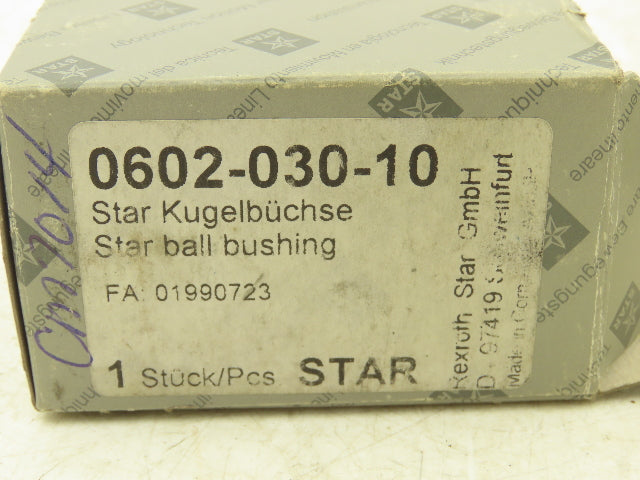 0602-030-10 Linear Bearing 30mm-ID x 47mm-OD x 68mm-Length
