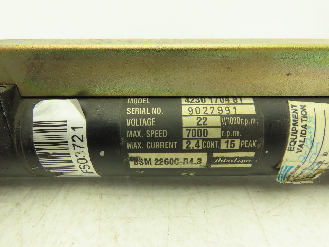 Atlas Copco QMR42-25-RT QRT 38-050 Electric Nutrunner Servo Control 4230 1704 81