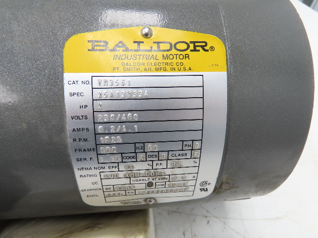 Baldor Reliance VM3561 Electric AC Motor 3Hp 1725rpm 230/460VAC 3Ph 56C TEFC
