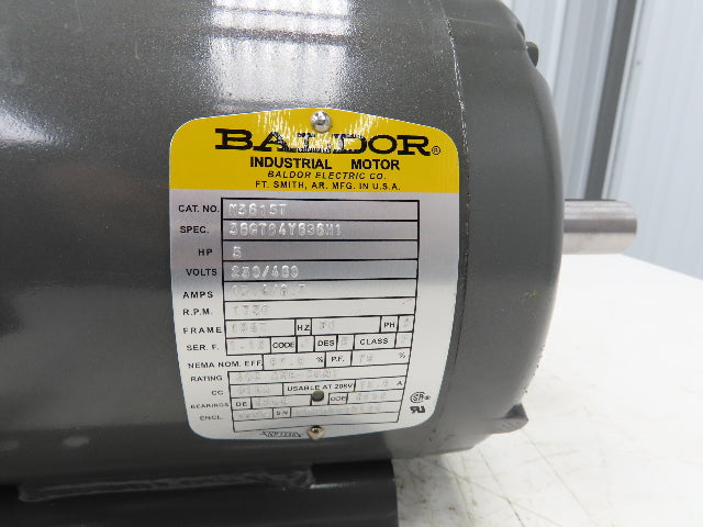 Baldor M3615T Electric AC Motor 5Hp 1725rpm 230/460VAC 3Ph 184T TEFC
