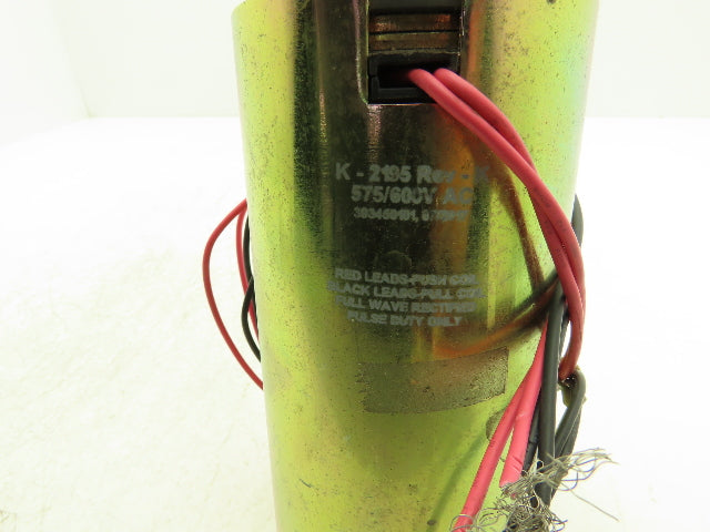 K-2195 Push Pull Solenoid Actuator Revision K 575-600VAC 2-1/4" Stroke 1/2" Rod