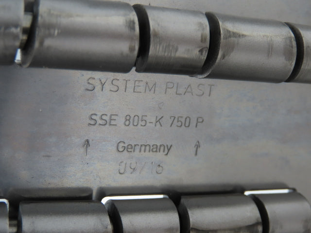 System Plast SSE 805-K 750 7.5" Stainless TableTop Straight Conveyor Chain 10'