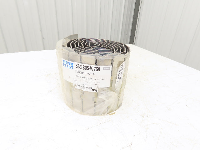 System Plast SSE 805-K 750 7.5" Stainless TableTop Straight Conveyor Chain 10'