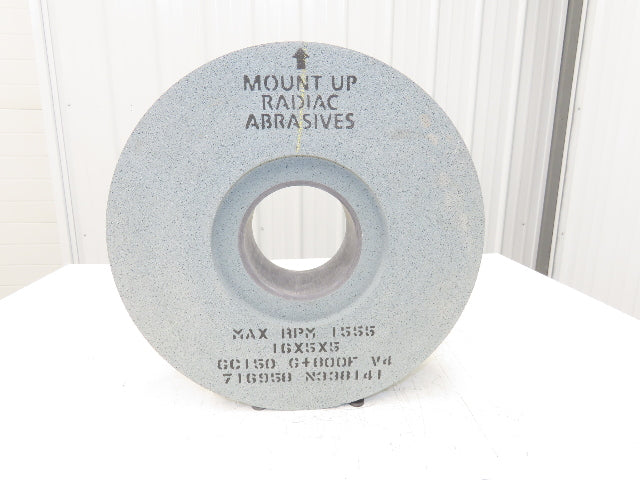 Radiac Abrasives N338141 16x5x5 Surface Grinding Wheel GC150 G+800F V4 1555RPM