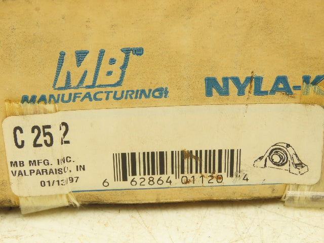 MB Mfg C25 2 Pillow Block Bearing 2"-Bore 2 Bolt Mount