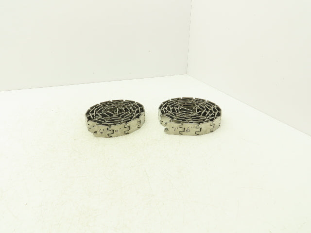 MCC/Rexnord 60S11 SSR812 1.25" Stainless TableTop Conveyor Chain 14' Lot of 2Pcs