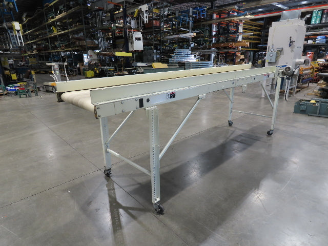 EMI Plastics 35"x 14' Portable Belt Conveyor 29"Bed 230/460V 160FPM 48"Adj Ht