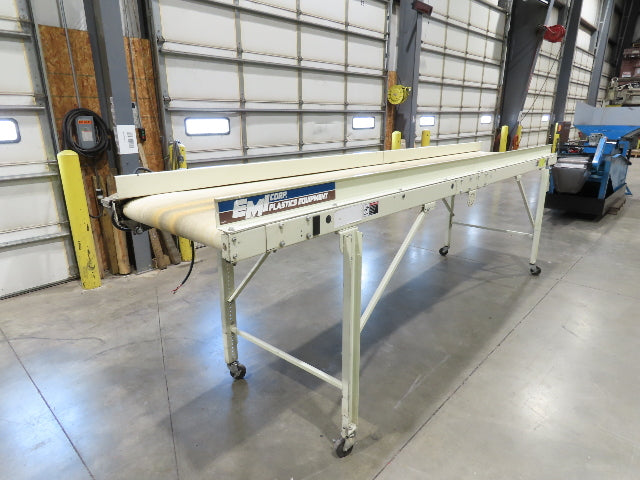 EMI Plastics 35"x 14' Portable Belt Conveyor 29"Bed 230/460V 160FPM 48"Adj Ht