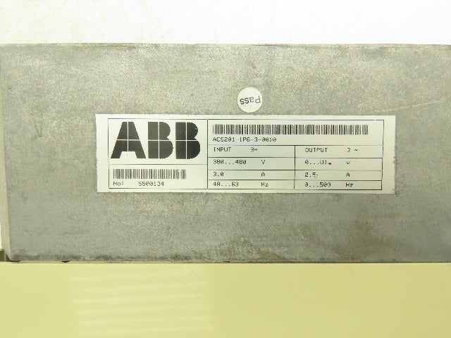 ABB ACS201-1P6-3-0010 ACS 200 AC VFD Drive 1HP 480V 3PH Broken Cover